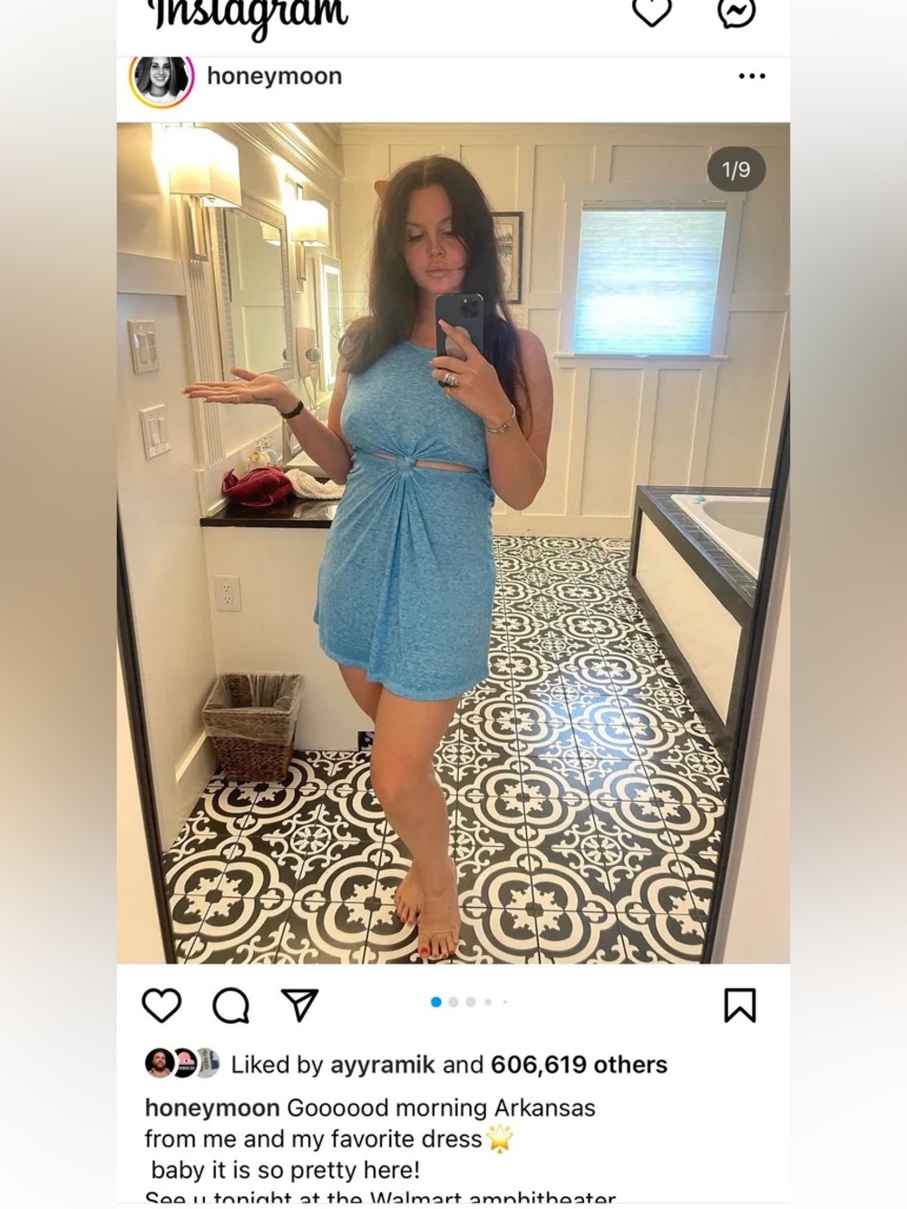 As Worn By Lana Del Rey BECCA Blue Twist-Front Mini Dress